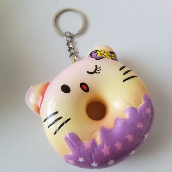 KAWAII Character Kechain Donuts Slow Rising Stress Relief Squishy Keychain - Picture 13 of 14